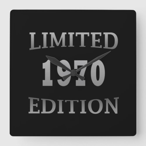 born in 1970 limited edition birthday gift square wall clock