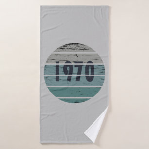 Born in 1970 vintage birthday gift bath towel