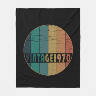 Born in 1970 vintage birthday gift fleece blanket