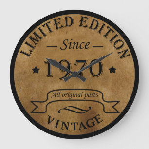 Born in 1970 vintage birthday gift large clock