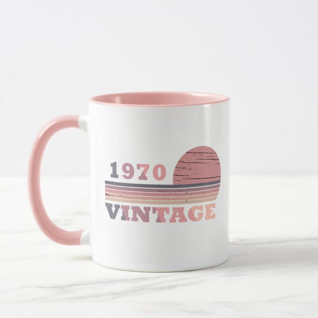 Born in 1970 vintage birthday gift mug (Left)
