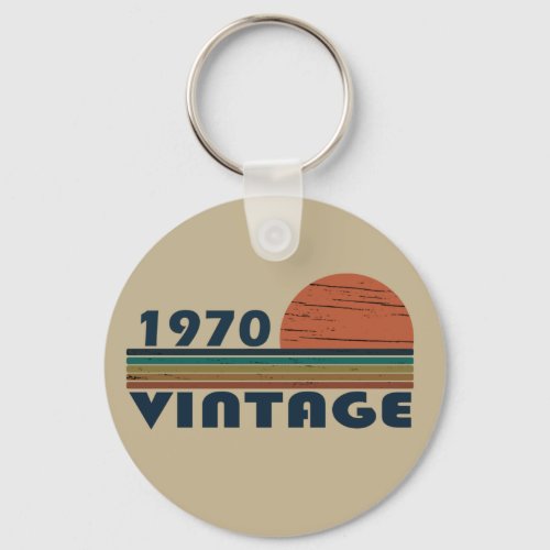 Born in 1970 vintage birthday keychain