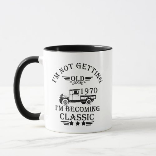 born in 1970 vintage birthday mens gift mug
