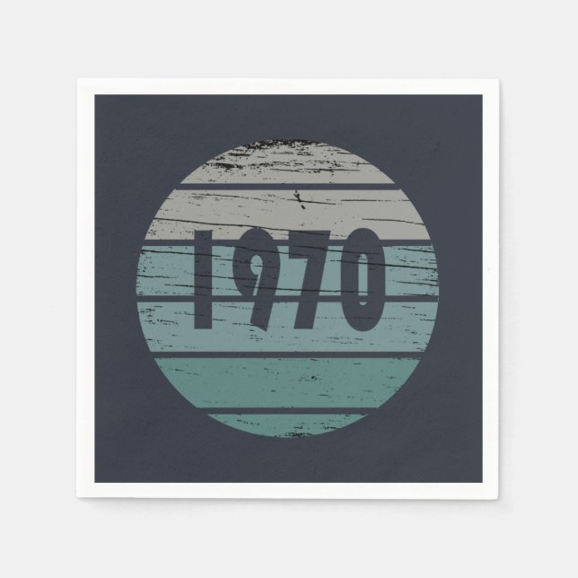 Born in 1970 vintage birthday  napkins (Front)