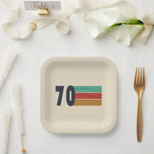 Born in 1970 vintage birthday paper plates