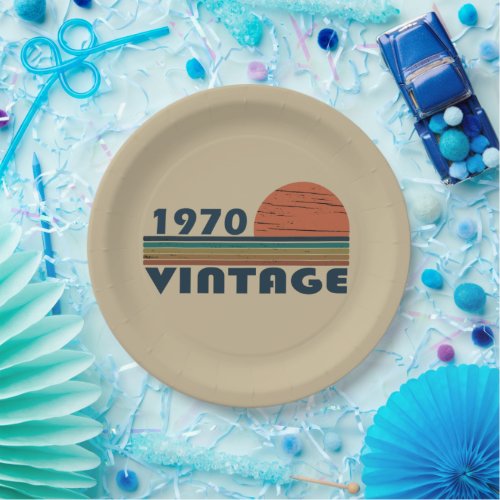 Born in 1970 vintage birthday paper plates