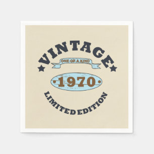 born in 1970 vintage birthday party napkins