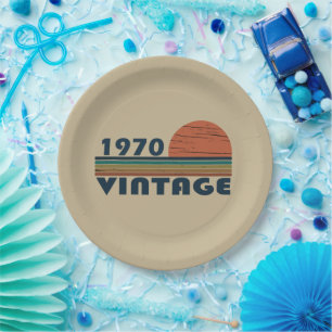 Born in 1970 vintage birthday party paper plates