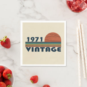 Born in 1971 elegant vintage birthday party napkins