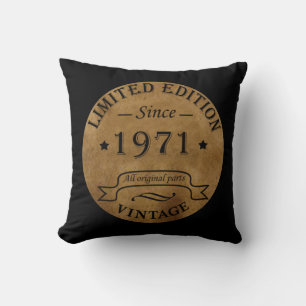 Born in 1971 victorian vintage style birthday gift throw pillow