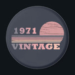 born in 1971 vintage birthday gift magnet<br><div class="desc">You can add some originality with this limited edition, premium quality, and original, classy, retro, and vintage-looking birthday graphic design with a cool typography font. This is a great gift idea for men, women, husbands, wives, girlfriends, and boyfriends who will love this one-of-a-kind piece of art. Unique and funny holiday...</div>