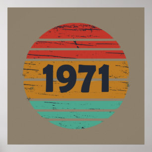 Born in 1971 vintage birthday gift poster