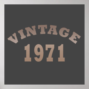 Born in 1971 vintage birthday gift poster