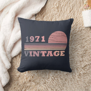 born in 1971 vintage birthday gift throw pillow