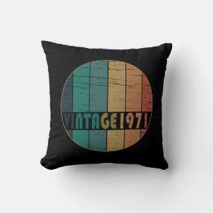 Born in 1971 vintage birthday gift throw pillow