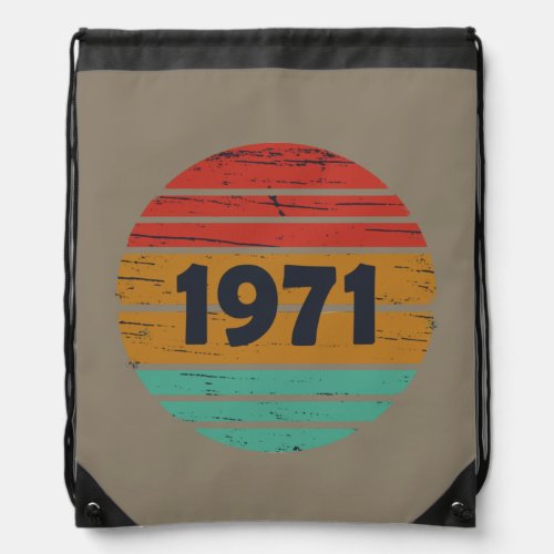Born in 1971 vintage birthday gifts drawstring bag