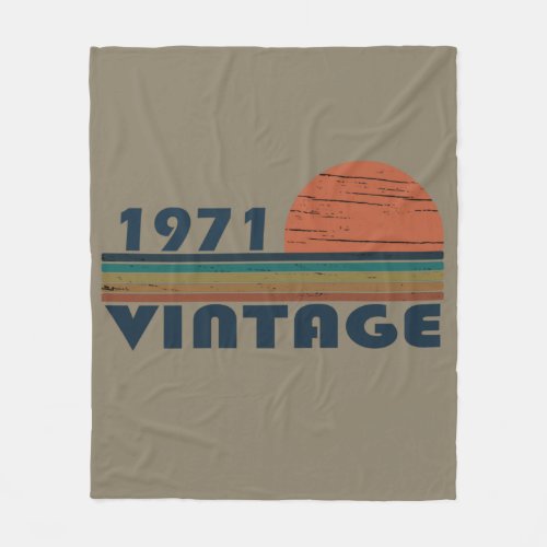 Born in 1971 vintage birthday gifts fleece blanket