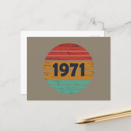 Born in 1971 vintage birthday gifts holiday postcard