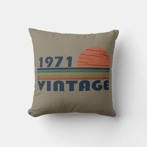 Born in 1971 vintage birthday gifts throw pillow