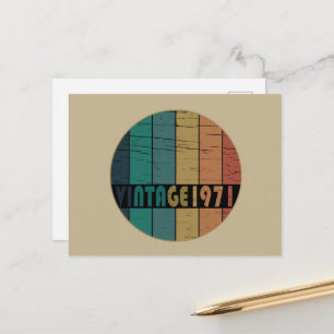 Born in 1971 vintage birthday holiday postcard