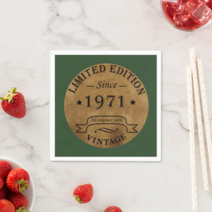 Born in 1971 vintage birthday napkins