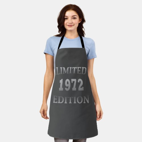 born in 1972 limited edition birthday apron