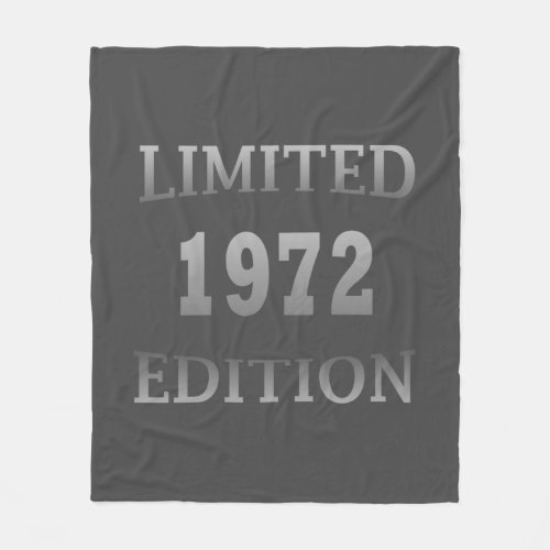 born in 1972 limited edition birthday fleece blanket