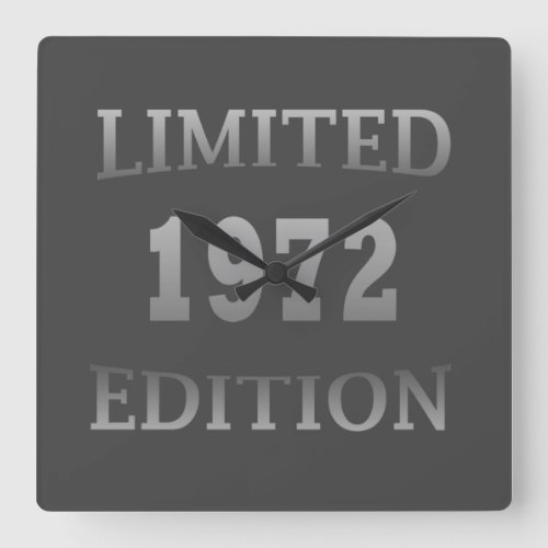 born in 1972 limited edition birthday square wall clock