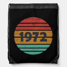 born in 1972 vintage birthday drawstring bag