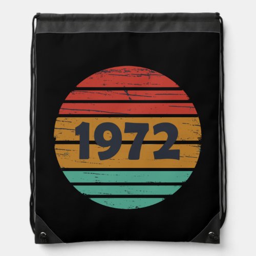 Born in 1972 vintage birthday drawstring bag