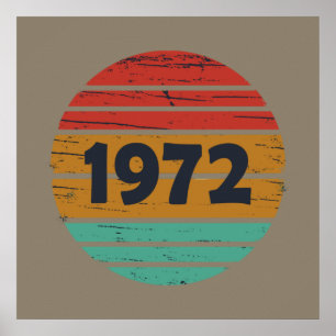 Born in 1972 vintage birthday gift poster