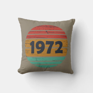 Born in 1972 vintage birthday gift throw pillow