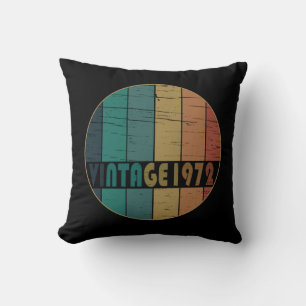 Born in 1972 vintage birthday gift throw pillow