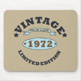 born in 1972 vintage birthday mouse pad