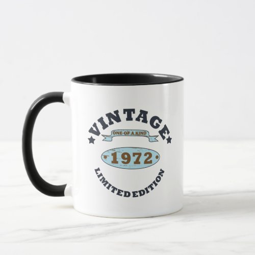 born in 1972 vintage birthday mug