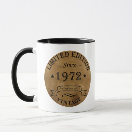 born in 1972 vintage birthday mug