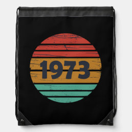 Born in 1973 vintage 51st birthday drawstring bag
