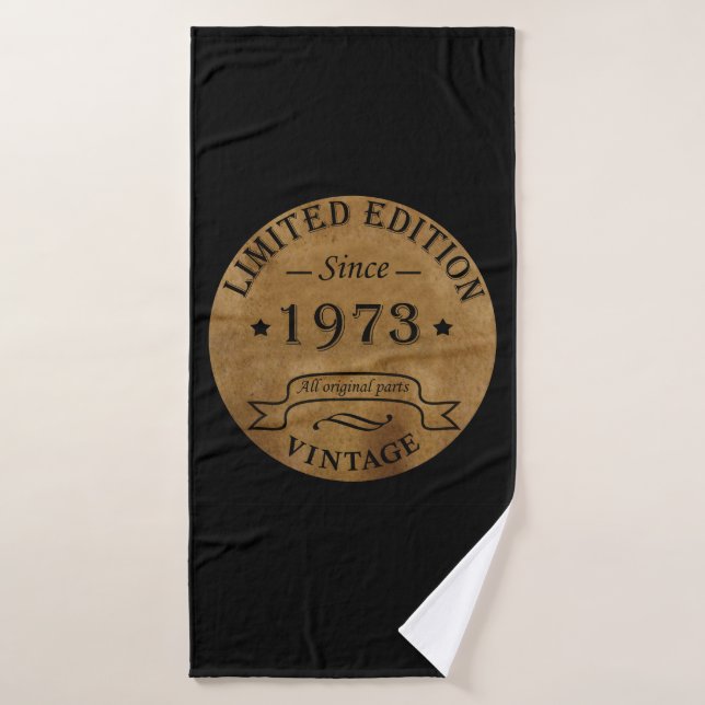 Born in 1973 vintage birthday bath towel (Bath Towel)