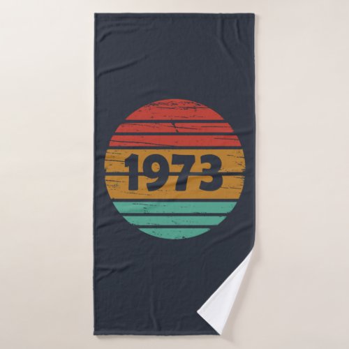 Born in 1973 vintage birthday bath towel