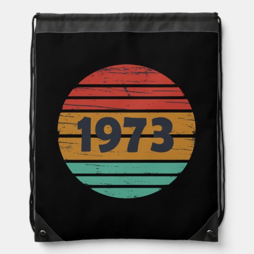 Born in 1973 vintage birthday drawstring bag
