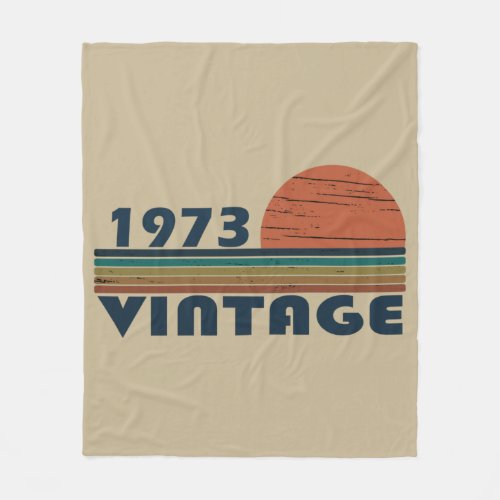 Born in 1973 vintage birthday gift fleece blanket