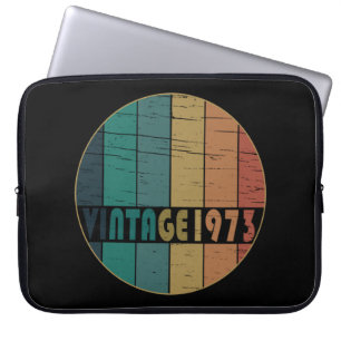 born in 1973 vintage birthday gift laptop sleeve