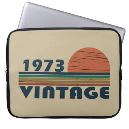 Born in 1973 vintage birthday gift laptop sleeve