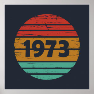 Born in 1973 vintage birthday gift poster