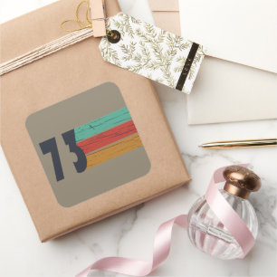 Born in 1973 vintage birthday gift square sticker