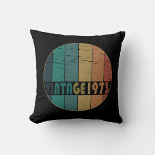 born in 1973 vintage birthday gift throw pillow