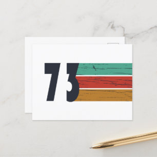 born in 1973 vintage birthday holiday postcard