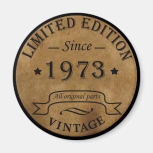 Born in 1973 vintage birthday magnet