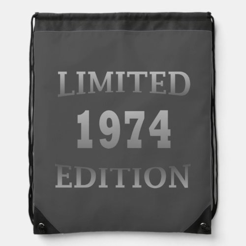 Born in 1974 50th birthday drawstring bag