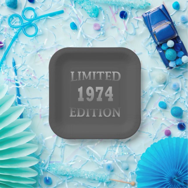 Born in 1974 50th birthday party paper plates (Party)